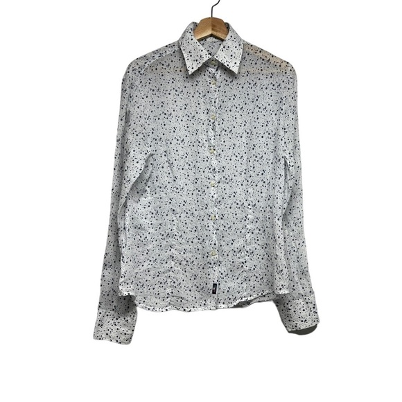 VIOLA LA MIA CAMICIAIA Linen Blend Spotted Button Down Shirt - Picture 3 of 10